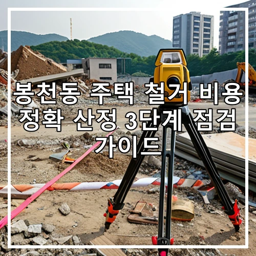 봉천동 주택 철거 비용 정확 산정 3단계 점검 가이드