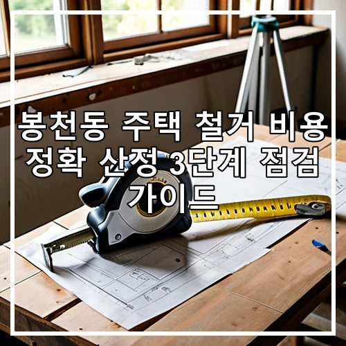 봉천동 주택 철거 비용 정확 산정 3단계 점검 가이드