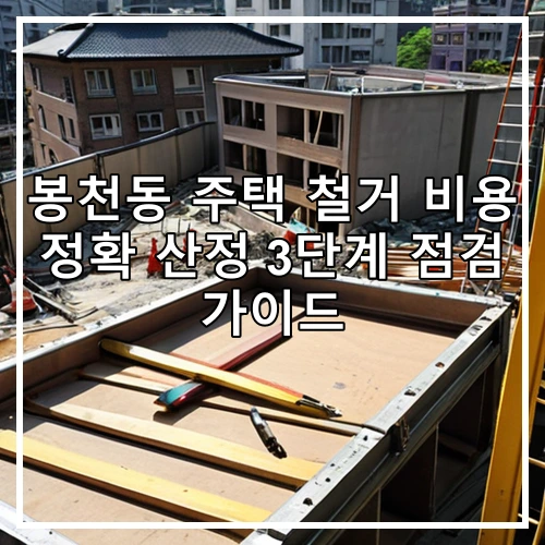 봉천동 주택 철거 비용 정확 산정 3단계 점검 가이드