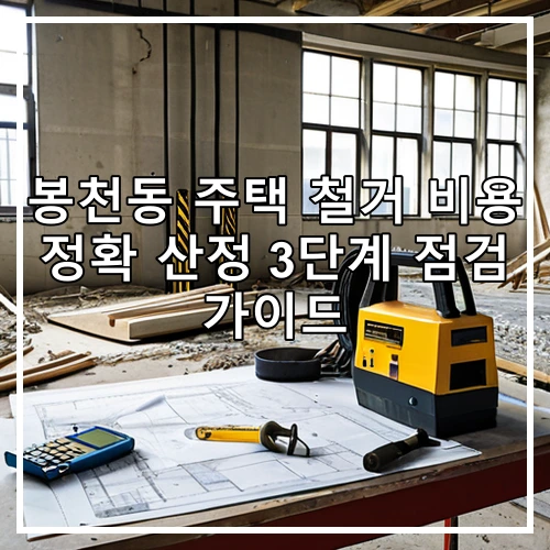 봉천동 주택 철거 비용 정확 산정 3단계 점검 가이드