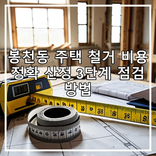 봉천동 주택 철거 비용 정확 산정 3단계 점검 방법