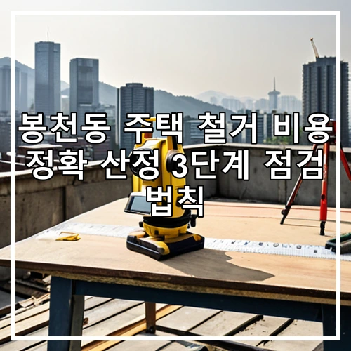 봉천동 주택 철거 비용 정확 산정 3단계 점검 법칙