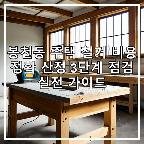봉천동 주택 철거 비용 정확 산정 3단계 점검 실전 가이드