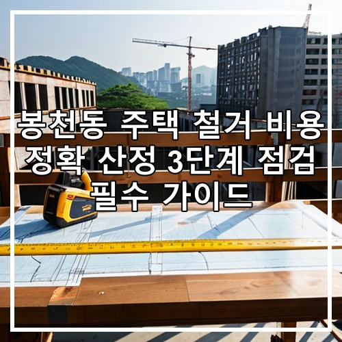 봉천동 주택 철거 비용 정확 산정 3단계 점검 필수 가이드