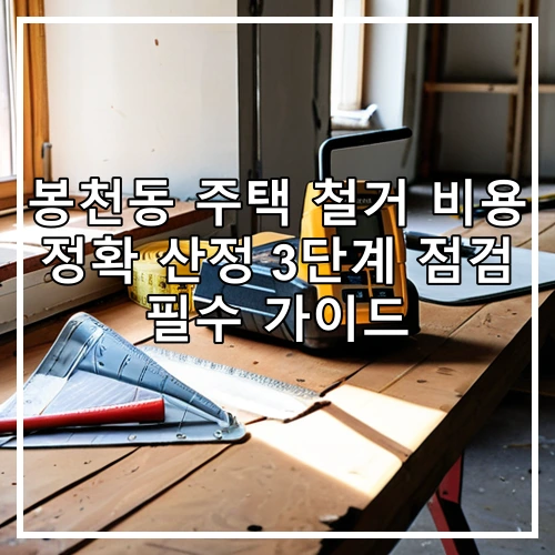 봉천동 주택 철거 비용 정확 산정 3단계 점검 필수 가이드