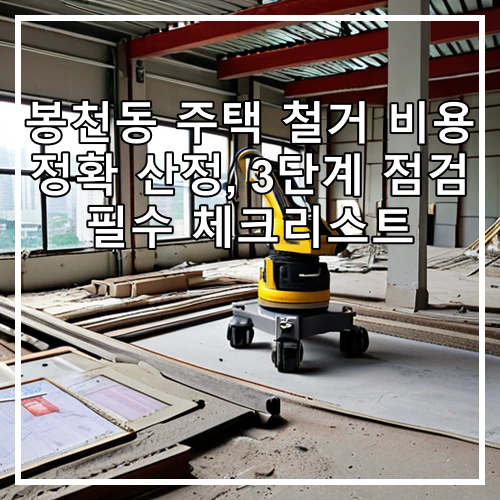 봉천동 주택 철거 비용 정확 산정, 3단계 점검 필수 체크리스트