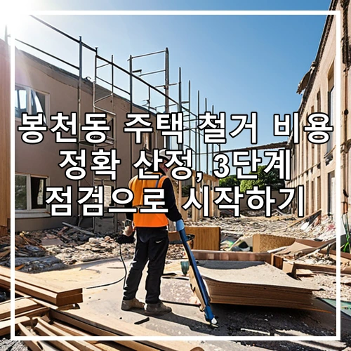 봉천동 주택 철거 비용 정확 산정, 3단계 점검으로 시작하기