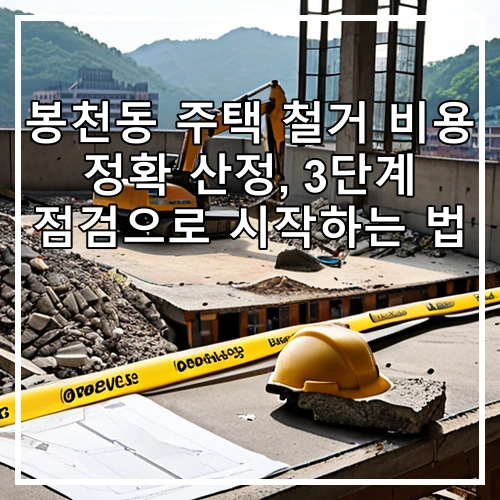 봉천동 주택 철거 비용 정확 산정, 3단계 점검으로 시작하는 법