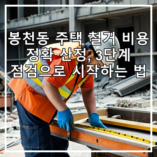 봉천동 주택 철거 비용 정확 산정, 3단계 점검으로 시작하는 법