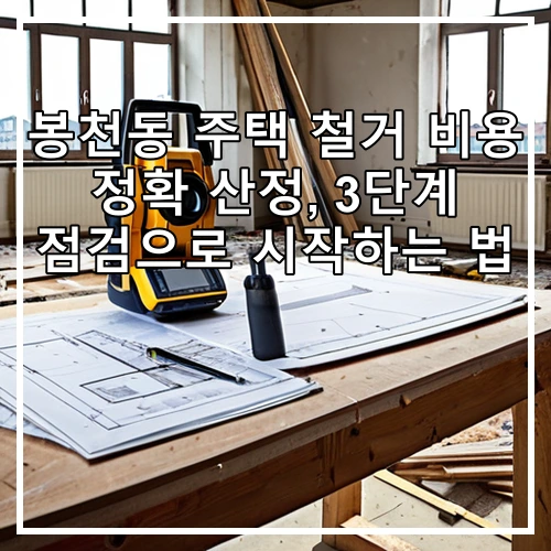 봉천동 주택 철거 비용 정확 산정, 3단계 점검으로 시작하는 법