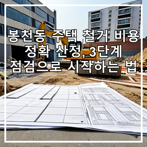 봉천동 주택 철거 비용 정확 산정, 3단계 점검으로 시작하는 법
