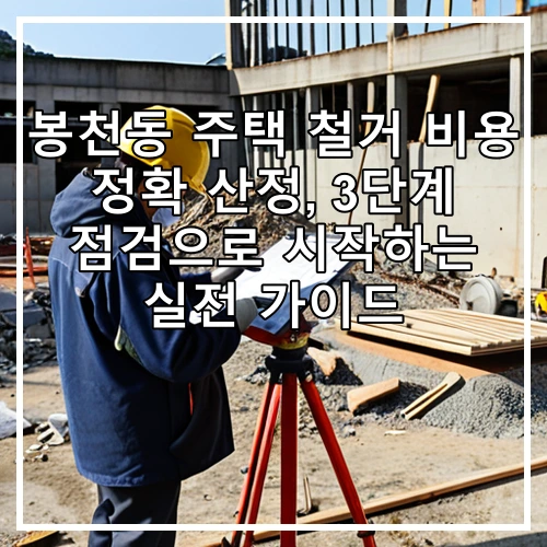 봉천동 주택 철거 비용 정확 산정, 3단계 점검으로 시작하는 실전 가이드