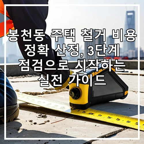 봉천동 주택 철거 비용 정확 산정, 3단계 점검으로 시작하는 실전 가이드