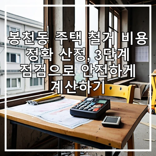 봉천동 주택 철거 비용 정확 산정, 3단계 점검으로 안전하게 계산하기