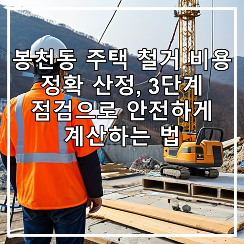 봉천동 주택 철거 비용 정확 산정, 3단계 점검으로 안전하게 계산하는 법