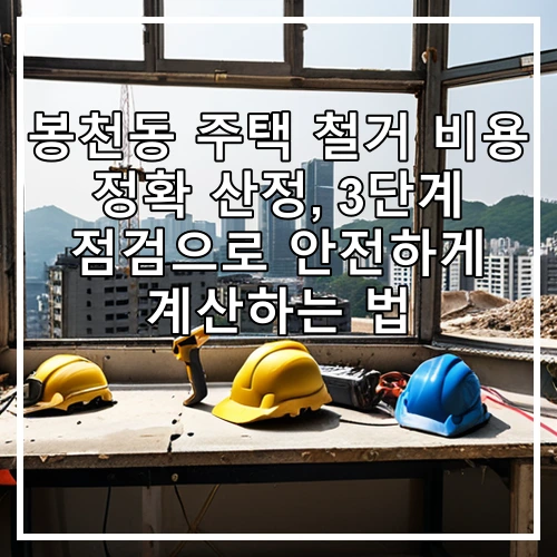 봉천동 주택 철거 비용 정확 산정, 3단계 점검으로 안전하게 계산하는 법