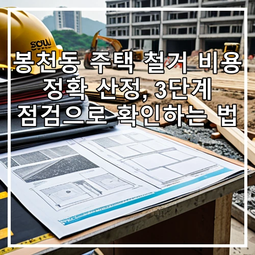 봉천동 주택 철거 비용 정확 산정, 3단계 점검으로 확인하는 법