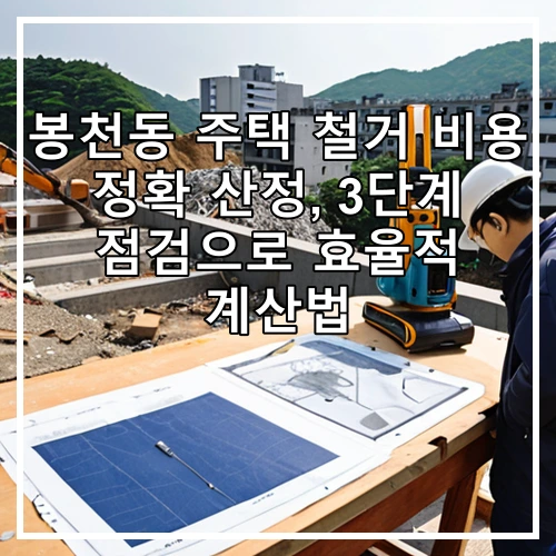 봉천동 주택 철거 비용 정확 산정, 3단계 점검으로 효율적 계산법