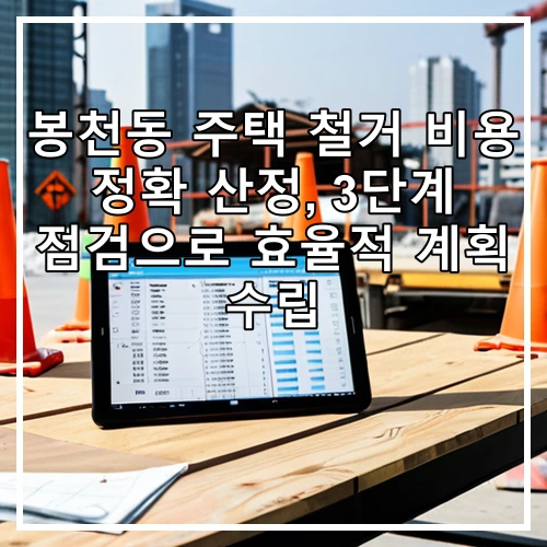 봉천동 주택 철거 비용 정확 산정, 3단계 점검으로 효율적 계획 수립