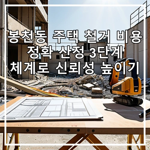 봉천동 주택 철거 비용 정확 산정 3단계 체계로 신뢰성 높이기