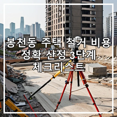 봉천동 주택 철거 비용 정확 산정 3단계 체크리스트