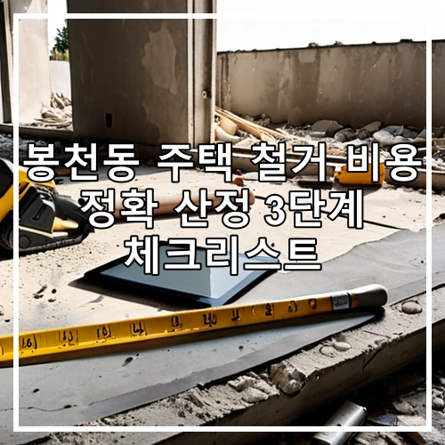 봉천동 주택 철거 비용 정확 산정 3단계 체크리스트