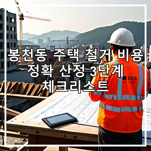 봉천동 주택 철거 비용 정확 산정 3단계 체크리스트