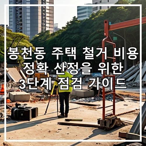 봉천동 주택 철거 비용 정확 산정을 위한 3단계 점검 가이드