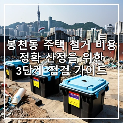 봉천동 주택 철거 비용 정확 산정을 위한 3단계 점검 가이드