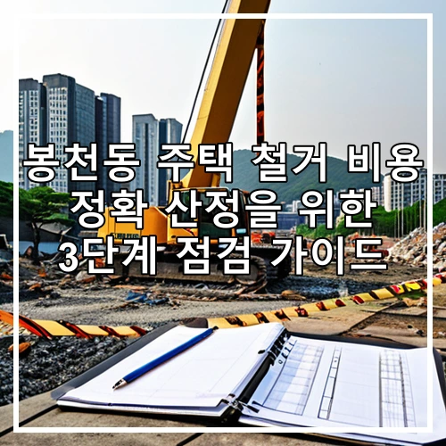 봉천동 주택 철거 비용 정확 산정을 위한 3단계 점검 가이드