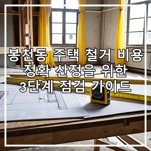 봉천동 주택 철거 비용 정확 산정을 위한 3단계 점검 가이드