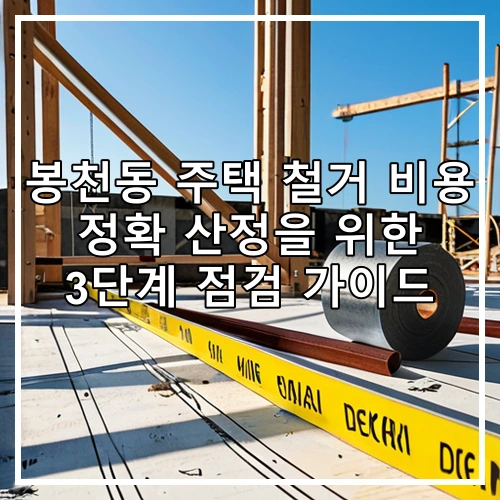 봉천동 주택 철거 비용 정확 산정을 위한 3단계 점검 가이드