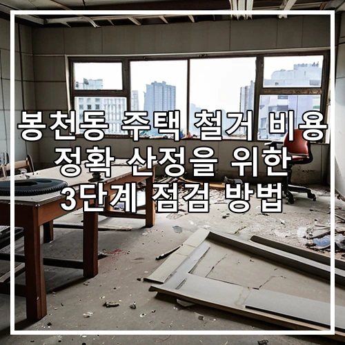 봉천동 주택 철거 비용 정확 산정을 위한 3단계 점검 방법