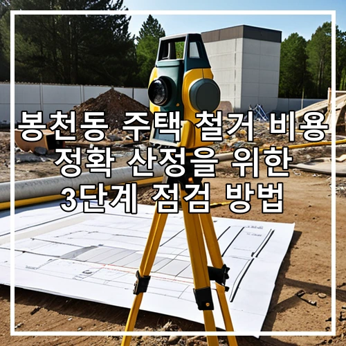 봉천동 주택 철거 비용 정확 산정을 위한 3단계 점검 방법