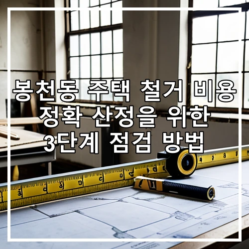 봉천동 주택 철거 비용 정확 산정을 위한 3단계 점검 방법