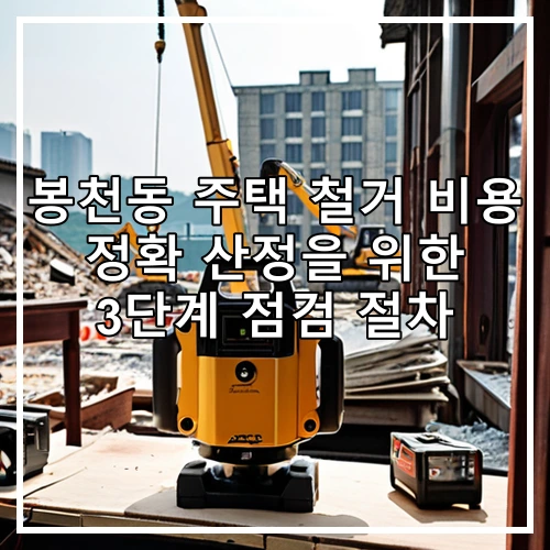 봉천동 주택 철거 비용 정확 산정을 위한 3단계 점검 절차