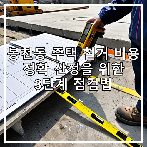 봉천동 주택 철거 비용 정확 산정을 위한 3단계 점검법