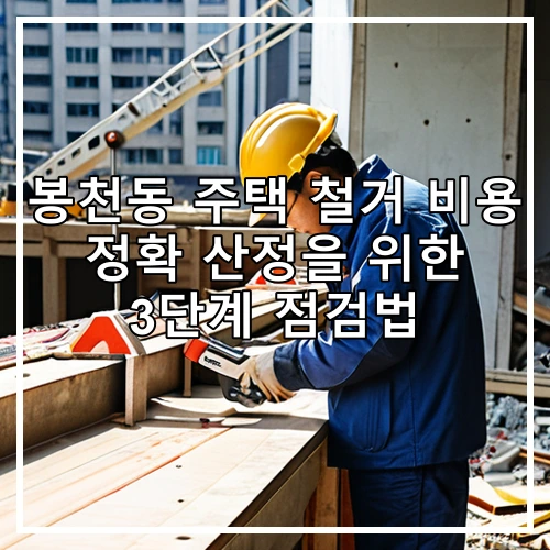 봉천동 주택 철거 비용 정확 산정을 위한 3단계 점검법