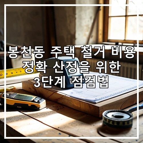 봉천동 주택 철거 비용 정확 산정을 위한 3단계 점검법