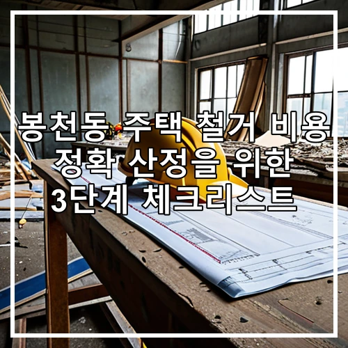 봉천동 주택 철거 비용 정확 산정을 위한 3단계 체크리스트