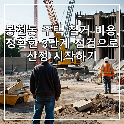 봉천동 주택 철거 비용, 정확한 3단계 점검으로 산정 시작하기