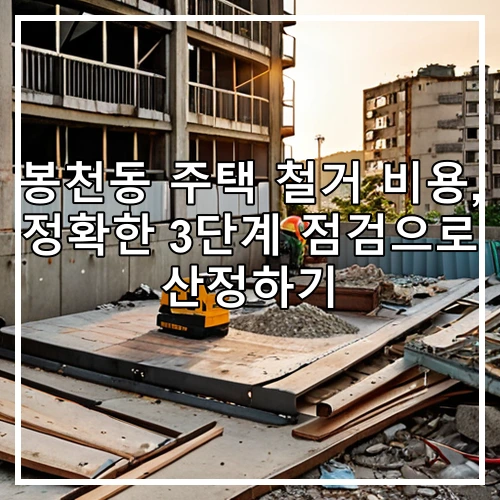 봉천동 주택 철거 비용, 정확한 3단계 점검으로 산정하기