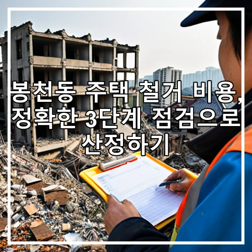 봉천동 주택 철거 비용, 정확한 3단계 점검으로 산정하기