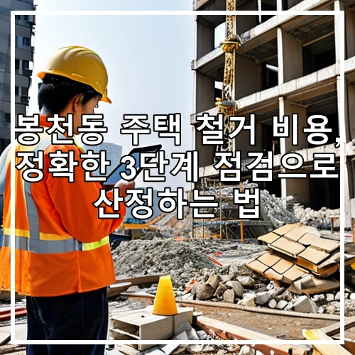 봉천동 주택 철거 비용, 정확한 3단계 점검으로 산정하는 법