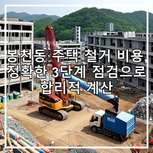 봉천동 주택 철거 비용, 정확한 3단계 점검으로 합리적 계산
