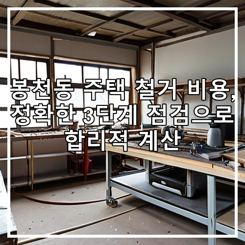 봉천동 주택 철거 비용, 정확한 3단계 점검으로 합리적 계산