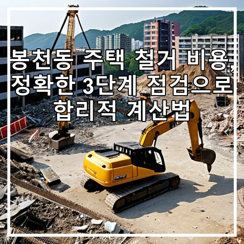 봉천동 주택 철거 비용, 정확한 3단계 점검으로 합리적 계산법