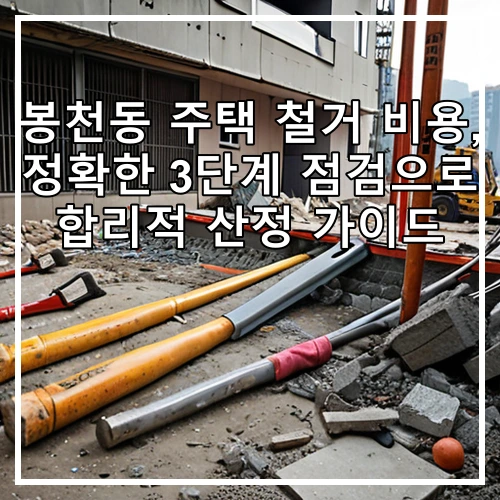 봉천동 주택 철거 비용, 정확한 3단계 점검으로 합리적 산정 가이드