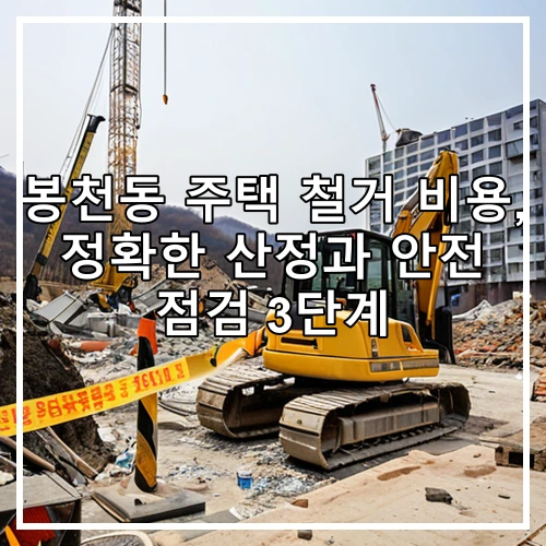 봉천동 주택 철거 비용, 정확한 산정과 안전 점검 3단계