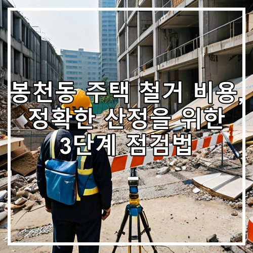 봉천동 주택 철거 비용, 정확한 산정을 위한 3단계 점검법